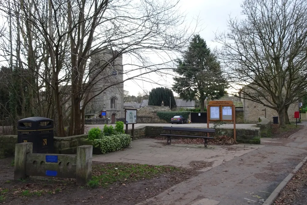St Robert's Church and the stocks, Pannal